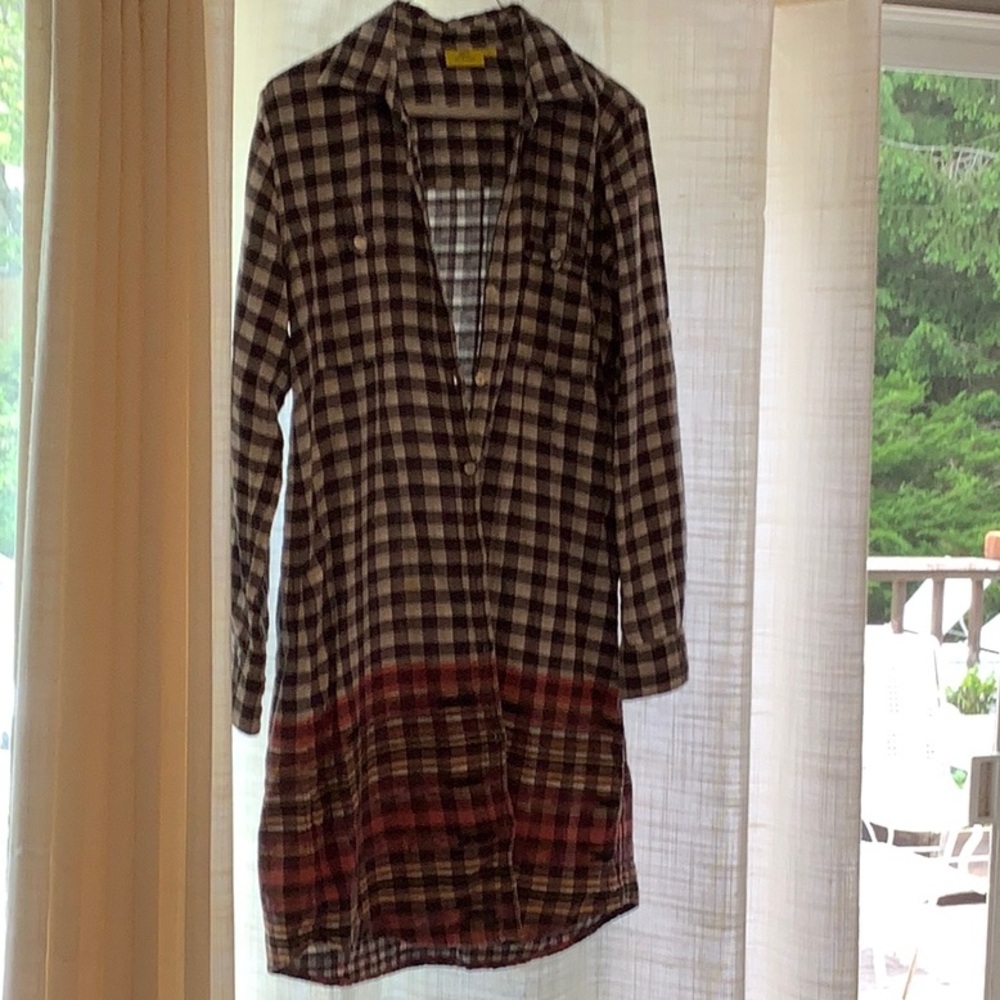 Roller Rabbit Checkered Shirt Dress - Black and White